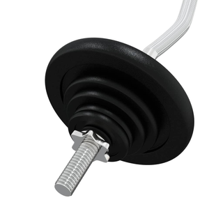 Barbell with Plates 90 kg Cast Iron & Chrome Plated Steel - Giant Lobelia