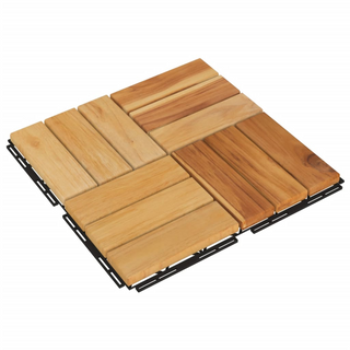 vidaXL Decking Tiles 30 pcs 30x30 cm Solid Wood Teak - Giant Lobelia