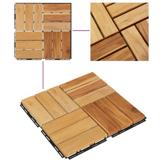 vidaXL Decking Tiles 30 pcs 30x30 cm Solid Wood Teak - Giant Lobelia