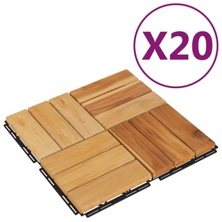 vidaXL Decking Tiles 20 pcs 30x30 cm Solid Wood Teak - Giant Lobelia