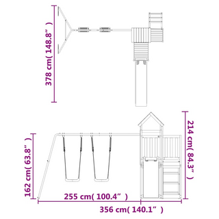 Outdoor Playset Solid Wood Pine - Giant Lobelia