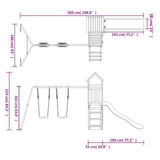 Outdoor Playset Solid Wood Douglas - Giant Lobelia