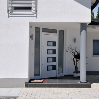 Front Door White 100x200 cm Aluminium and PVC - Giant Lobelia