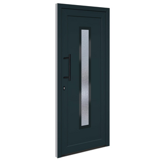 Front Door Anthracite 88x200 cm PVC - Giant Lobelia