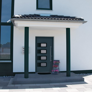 Front Door Anthracite 110x210 cm Aluminium and PVC - Giant Lobelia