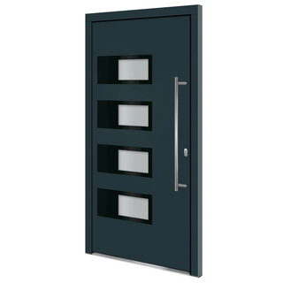 Front Door Anthracite 110x210 cm Aluminium and PVC - Giant Lobelia