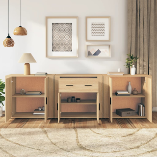 vidaXL Sideboards 3 pcs Sonoma Oak Engineered Wood - Giant Lobelia