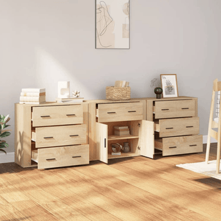 vidaXL Sideboards 3 pcs Sonoma Oak Engineered Wood - GIANT LOBELIA