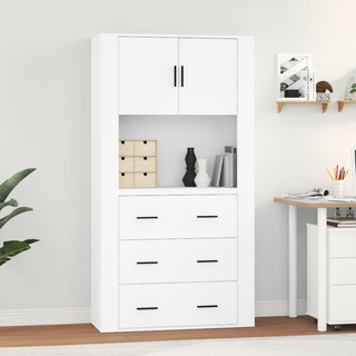 Highboard White Engineered Wood - Giant Lobelia