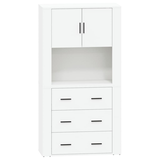 Highboard White Engineered Wood - Giant Lobelia