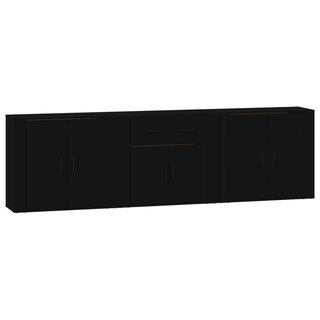 vidaXL Sideboards 3 pcs Black Engineered Wood - Giant Lobelia