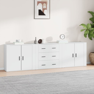 vidaXL Sideboards 3 pcs White Engineered Wood - Giant Lobelia