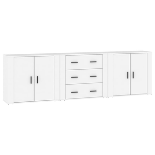 vidaXL Sideboards 3 pcs White Engineered Wood - Giant Lobelia