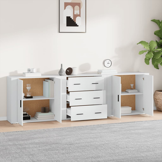 vidaXL Sideboards 3 pcs White Engineered Wood - Giant Lobelia