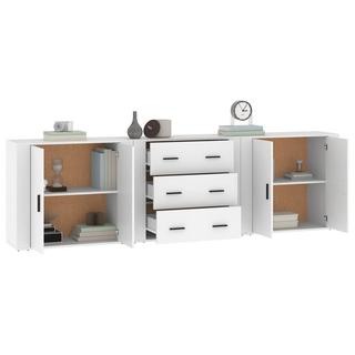 vidaXL Sideboards 3 pcs White Engineered Wood - Giant Lobelia