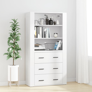 Highboard White Engineered Wood - Giant Lobelia