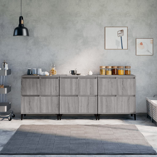 Sideboards 3 pcs Grey Sonoma 60x35x70 cm Engineered Wood - Giant Lobelia