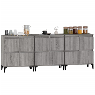 Sideboards 3 pcs Grey Sonoma 60x35x70 cm Engineered Wood - Giant Lobelia