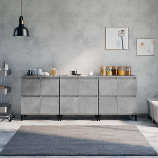 Sideboards 3 pcs Concrete Grey 60x35x70 cm Engineered Wood - Giant Lobelia