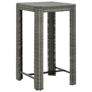 3 Piece Garden Bar Set Grey Poly Rattan&Solid Wood Acacia - Giant Lobelia