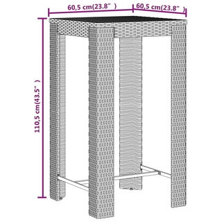 3 Piece Garden Bar Set Grey Poly Rattan&Solid Wood Acacia - Giant Lobelia