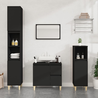 Bathroom Cabinet Black 65x33x60 cm Engineered Wood - Giant Lobelia