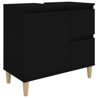 Bathroom Cabinet Black 65x33x60 cm Engineered Wood - Giant Lobelia