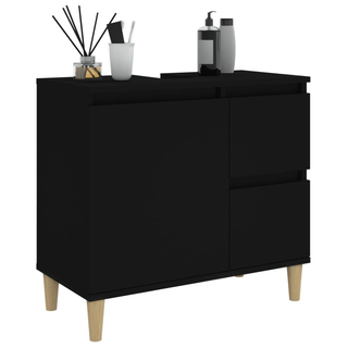 Bathroom Cabinet Black 65x33x60 cm Engineered Wood - Giant Lobelia