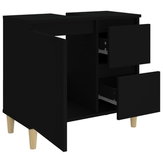 Bathroom Cabinet Black 65x33x60 cm Engineered Wood - Giant Lobelia