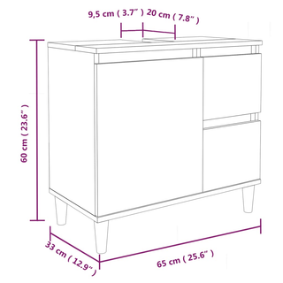 Bathroom Cabinet Black 65x33x60 cm Engineered Wood - Giant Lobelia