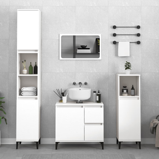 Bathroom Cabinet White 30x30x100 cm Engineered Wood - Giant Lobelia