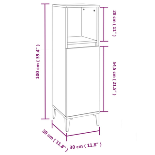 Bathroom Cabinet White 30x30x100 cm Engineered Wood - Giant Lobelia