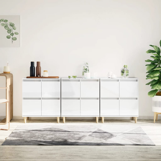 Sideboards 3 pcs High Gloss White 60x35x70 cm Engineered Wood - Giant Lobelia