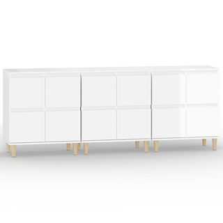 Sideboards 3 pcs High Gloss White 60x35x70 cm Engineered Wood - Giant Lobelia