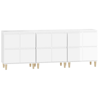 Sideboards 3 pcs High Gloss White 60x35x70 cm Engineered Wood - Giant Lobelia