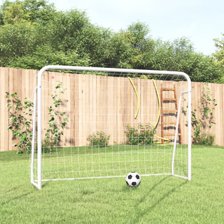 vidaXL Football Goal with Net White 214x75x152 cm Steel&Polyester - Giant Lobelia