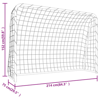 vidaXL Football Goal with Net White 214x75x152 cm Steel&Polyester - Giant Lobelia