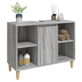 vidaXL Sink Cabinet Grey Sonoma 80x33x60 cm Engineered Wood - GIANT LOBELIA