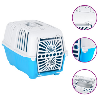 vidaXL Pet Carrier White and Blue 48x31.5x33cm Polypropylene - Giant Lobelia