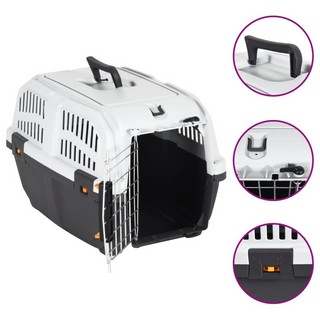 vidaXL Pet Carrier with Metal Door 48x31.5x31 cm Polypropylene - Giant Lobelia