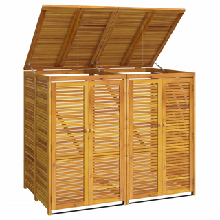 Double Garbage Bin Shed 140x89x117 cm Solid Wood Acacia - Giant Lobelia