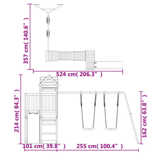 Outdoor Playset Impregnated Wood Pine - Giant Lobelia