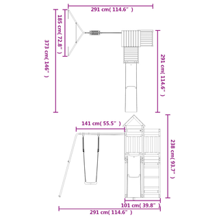 Outdoor Playset Solid Wood Douglas - Giant Lobelia