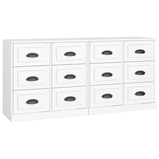 Sideboards 2 pcs White Engineered Wood - Giant Lobelia