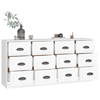 vidaXL Sideboards 2 pcs White Engineered Wood - GIANT LOBELIA