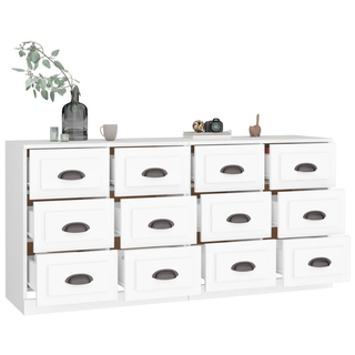 Sideboards 2 pcs White Engineered Wood - Giant Lobelia