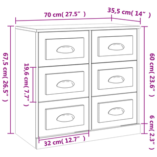 Sideboards 2 pcs White Engineered Wood - Giant Lobelia