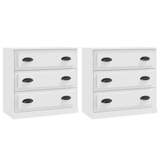 vidaXL Sideboards 2 pcs White Engineered Wood - Giant Lobelia