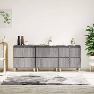 vidaXL Sideboards 3 pcs Grey Sonoma 60x35x70 cm Engineered Wood - GIANT LOBELIA