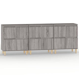 vidaXL Sideboards 3 pcs Grey Sonoma 60x35x70 cm Engineered Wood - GIANT LOBELIA